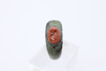 Ancient Roman Bronze Ring with Intaglio 1st-3rd Century AD