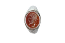 Roman Silver Ring with Intaglio  2nd Century AD