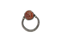 Romano-Egyptian Silver Ring with Sol Intaglio1st Century BC - 1st c.AD