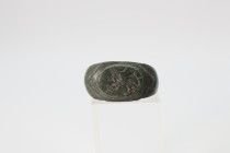 Roman Seal Ring with Attaching Lion 1st,2nd Century AD