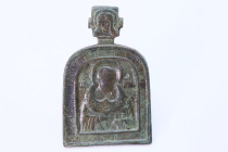 Byzantine Bronze Icon Pendant 13en-15en Century AD