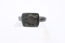 Medieval Seal Ring with Ibex 10th-12th Century AD