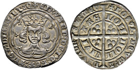 The Geoffrey Cope Collection of British Coins. Edward III. 1327-1377. 

AR Groat (26mm, 4.60 g, 8h). Fourth coinage, Treaty period. London mint. Str...