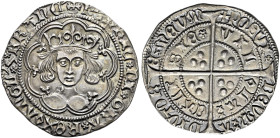 The Geoffrey Cope Collection of British Coins. Henry VI. First reign, 1422-1461. 

AR Groat (30mm, 3.8 g, 10h). Rosette-mascle issue. Calais mint; i...