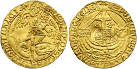 The Geoffrey Cope Collection of British Coins. Richard III. 1483-1485.

AV Angel (27mm, 5.16 g, 12h). Type 2b. London mint; im: boar’s head 1/boar’s...
