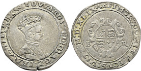 The Geoffrey Cope Collection of British Coins. Edward VI. 1547-1553. 

AR Shilling (29.5mm, 4.71 g, 2h). Second period. London mint; im: grapple. Da...