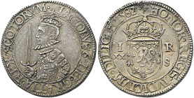 The Geoffrey Cope Collection of British Coins. Scotland, James VI. 1567-1625. 

AR Twenty Shillings (33.5mm, 15.16 g, 1h). Fourth coinage. Edinburgh...