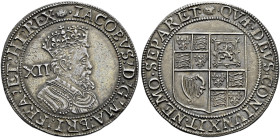 The Geoffrey Cope Collection of British Coins. James I. 1603-1625.

Proof AR Shilling (30.5mm, 6.06 g, 11h). Second coinage. London mint; im: tun. S...