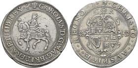The Geoffrey Cope Collection of British Coins. Charles I. 1625-1649. 

AR Crown (44.5mm, 30.16 g, 5h). Group II, type 2a. London mint; im: harp (ove...