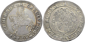 The Geoffrey Cope Collection of British Coins. Charles I. 1625-1649. 

AR Crown (44.5mm, 30.00 g, 4h). Group III, type 3a. London mint; im: bell. St...