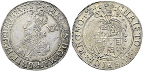 The Geoffrey Cope Collection of British Coins. Charles I.

Prooflike AR Shilling (32.5mm, 5.99 g, 8h). Group C, type 2b. London mint; im: plumes. St...