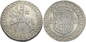 The Geoffrey Cope Collection of British Coins. Charles I.

AR Halfcrown (34mm, 14.26 g, 12h). Type 5. York mint; im: lion passant. Struck 1643-1644....