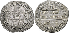 The Geoffrey Cope Collection of British Coins. Charles I.

AR Halfcrown (36mm, 15.42 g, 5h). Declaration type. Bristol mint; im: plumes/pellet. Date...