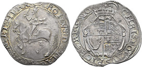 The Geoffrey Cope Collection of British Coins. Charles I.

AR Halfcrown (35mm, 14.70 g, 7h). Worcester mint; im: –. Struck 1644-1645. Charles on hor...