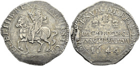 The Geoffrey Cope Collection of British Coins. Charles I.

AR Halfcrown (38mm, 14.34 g, 12h). Declaration type. Chester mint; im: three gerbs and sw...