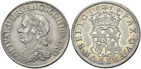 The Geoffrey Cope Collection of British Coins. Oliver Cromwell, Lord Protector. 1653-1658. 

AR Shilling. Blondeau’s mint, Drury House, London. Dies...