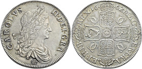 The Geoffrey Cope Collection of British Coins. Charles II. 1660-1685. 

AR Crown. Dated 1662. First bust, rose below. Stop after HIB. Edge lettering...