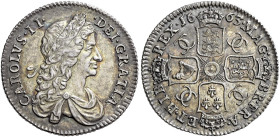 The Geoffrey Cope Collection of British Coins. Charles II. 1660-1685.

AR Shilling. Dated 1663. First bust. Struck en medaille (Dies axis 12h). Bull...