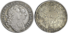 The Geoffrey Cope Collection of British Coins. William III & Mary. 1688-1694. 

AR Sixpence. Dated 1694. Bull 871; ESC 1531; SCBC 3438 (this coin il...