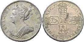 The Geoffrey Cope Collection of British Coins. Anne. 1702-1714. 

AR Halfcrown. Dated 1703 VIGO and RY TERTIO. Pre-Union issue. First bust. Bull 135...