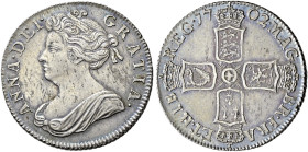 The Geoffrey Cope Collection of British Coins. Anne. 1702-1714. 

AR Shilling. Dated 1702. Pre-Union issue First bust. Bull 1385; ESC 1128; SCBC 358...