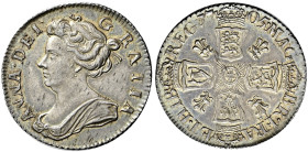 The Geoffrey Cope Collection of British Coins. Anne. 1702-1714. 

AR Sixpence. Dated 1705. Pre-Union issue. Plumes in angles. Early shield. Bull 144...