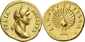Julia Titi, daughter of Titus. 

Aureus 88-89 (?), AV 20 mm, 7.72 g. IVLIA – AVGVSTA Draped bust r., hair in dome at top of head and in plait fallin...