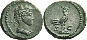 Domitian augustus, 81 – 96. 

Time of Domitian to A. Pius. Quadrans circa 81-161, Æ 17 mm, 3.04 g. Draped bust of Mercury r., wearing petasos and ho...