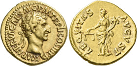 Nerva, 96 – 98. 

Aureus 96, AV 18 mm, 7.42 g. IMP NERVA CAES AVG – P M TR P COS III P P Laureate head r. Rev. AEQVITAS – AVGVST Aequitas standing l...