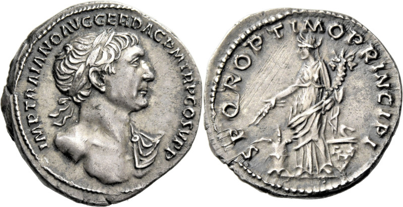 Trajan 98 – 117. 

Denarius circa 103-111, AR 19 mm, 3.34 g. IMP TRAIANO AVG G...