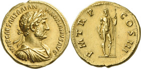 Hadrian augustus, 117 – 138. 

Aureus 119-circa mid 120, AV 19 mm, 7.31 g. IMP CAESAR TRAIAN – HADRIANVS AVG Laureate, draped and cuirassed bust r. ...