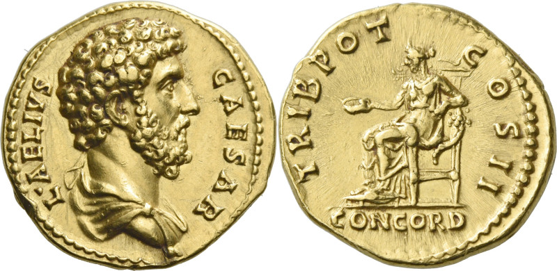 Aelius caesar, 136 – 138. 

Aureus 137, AV 19 mm, 7.25 g. L AELIVS – CAESAR Ba...