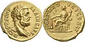 Clodius Albinus caesar, 193 – 195. 

Aureus 194-195, AV 19 mm, 7.38 g. D CLOD SEPT – ALBIN CAES Bare-headed bust r., with drapery on far shoulder. R...