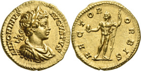 Caracalla augustus, 198 – 217.

Aureus 199-200, AV 20 mm, 7.44 g. ANTONINVS – AVGVSTVS Laureate, draped and cuirassed bust r. Rev. RECTOR – ORBIS So...