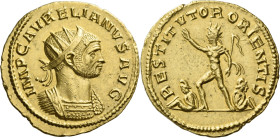 Aurelian, 270 – 275. 

Binio, Antioch 275, AV 23 mm, 5.99 g. IMP C AVRELIANVS AVG Radiate and cuirassed bust r. Rev. RESTITVTOR ORIENTIS Sol standin...