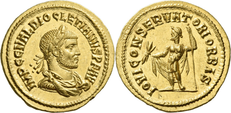 Diocletian, 284 – 305.

Aureus, Cyzicus 286, AV 21 mm, 5.30g. IMP C C VAL DIOC...