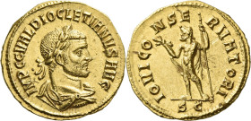 Diocletian, 284 – 305. 

Aureus, Cyzicus 286, AV 21 mm, 5.46 g. IMP C C VAL DIOCLETIANVS AVG Laureate, draped and cuirassed bust r. Rev. IOVI CO – N...