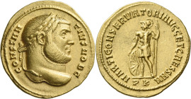 Constantius I Chlorus caesar, 293 – 305. 

Aureus, Carthago 303, AV 18 mm, 4.86 g. CONSTAN – TIVS NOB C Laureate head r. Rev. MARTI CONSERVATORI AVG...