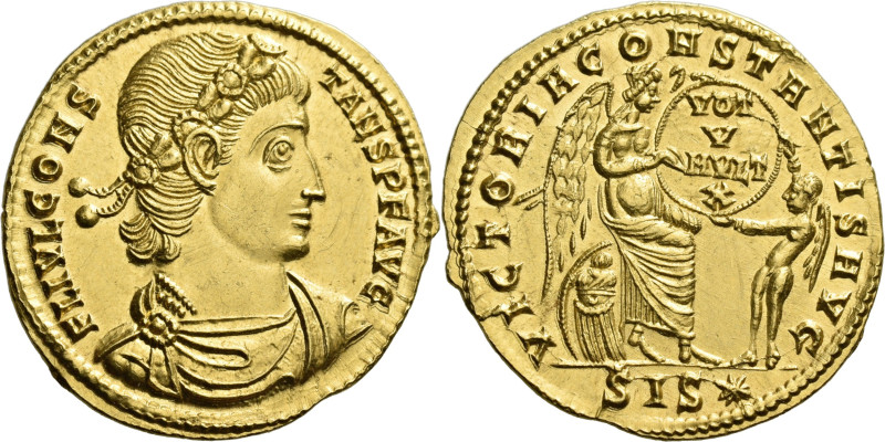 Constans augustus, 337 – 350. 

Solidus, Siscia 337-340, AV 22 mm, 4.46 g. FL ...