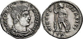 Magnentius, 350 – 353. 

Siliqua, Treveri January-February 350, AR 21 mm, 2.79 g. IM CAE MAGNENTIVS AVG Bare-headed, draped and cuirassed bust r. Re...