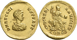 Arcadius, 383 – 408. 

Solidus, Constantinopolis 383, AV 20 mm, 4.46 g. D N ARCADI – VS P F AVG Pearl-diademed, draped and cuirassed bust r. Rev. CO...