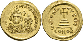 Heraclius, 5 October 610 – 11 January 641, with colleagues from January 613. 

Solidus, Uncertain eastern mint circa 613-618, AV 21 mm, 4.44 g. dd N...