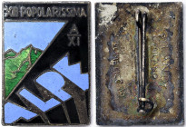 Italy, Kingdom of Italy, Vittorio Emanuele III (1900-1946), Badge, 1932-33, 13th edition of the 'Popolarissima' hiking march. ALPE. 25x17 mm. Ae.