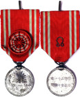 Japan, Hirohito (1926-1989), n.d., Japan Red Cross Medal Aluminium WW2 with cockade. Ø 29 mm ca. Al. A.UNC