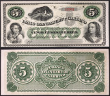 Argentina, Republic (1816-date), 5 Pesos Fuertes, n.d. (1869), Banco Oxandaburu y Garbino, Undulations, Pick S1792r, A.UNC