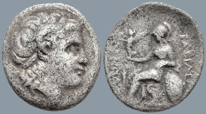 "KINGS OF THRACE. Lysimachos (305-281 BC)
AR Drachm (17.8mm 3.68g)
Obv: Diadem...