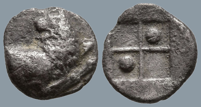 THRACE. Chersonesos. (Circa 386-338 BC)
AR Hemiobol (8mm 0.37g)
Obv: Forepart ...