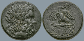 BITHYNIA. Dia. (Circa 95-90 or 80-70 BC). Struck under Mithradates VI Eupator.
AE Bronze (21.2mm 8.66g)
Obv: Laureate head of Zeus right.
Rev: ΔΙΑΣ...
