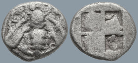 IONIA. Ephesos. (Circa 340-325 BC)
AR Drachm (13.9mm 3.2g)
Obv: Ε-Φ. Bee with straight wings.
Rev: Quadripartite incuse square.
Karwiese Series VI...