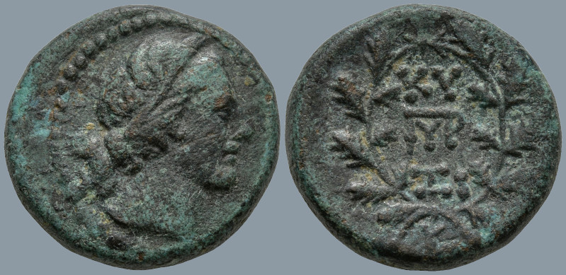 MYSIA. Kyzikos (Circa 2nd-1st centuries BC)
AE Bronze (18.6mm 5.62g)
Obv: Head...